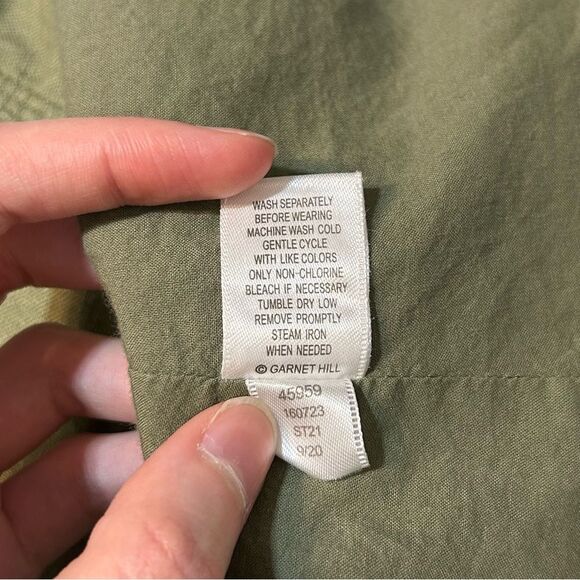 Garnet Hill Relaxed Linen Painter's Topcoat Green Size 4 - Picture 11 of 12